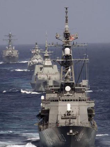 برگزاری رزمایش مشترک دریایی هند و ژاپن