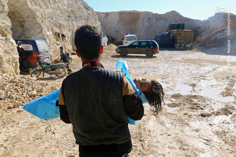 انتشار مرگبار گازهای شیمیایی یا بمباران مشکوک شیمیایی در ادلب سوریه