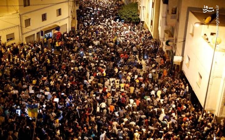 تظاهرات گسترده اهالی شهر حسیمه در مراکش در اعتراض به فساد اقتصادی و سوءاستفاده از قدرت در نهادهای حکومتی
