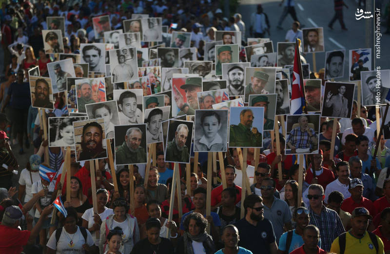 برگزاری مراسم اولین سالگرد درگذشت کاسترو در سانتیاگوی کوبا