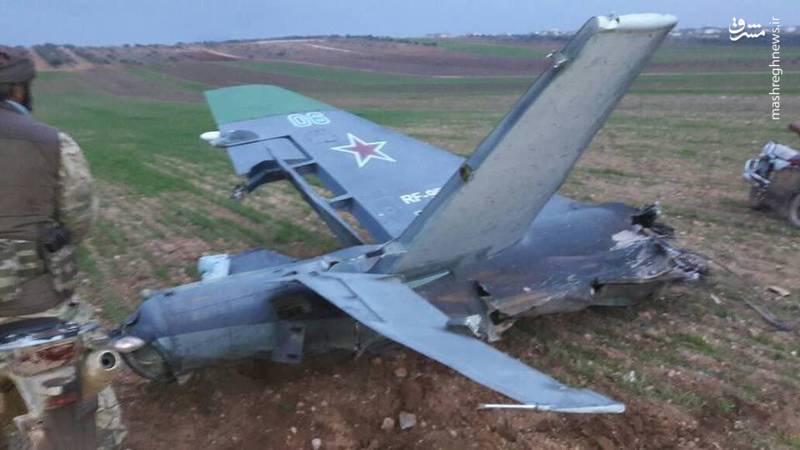 تصاویری از جنگنده روسی که در ادلب منهدم شد