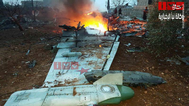 منهدم شدن جنگنده روسیه در ادلب سوریه