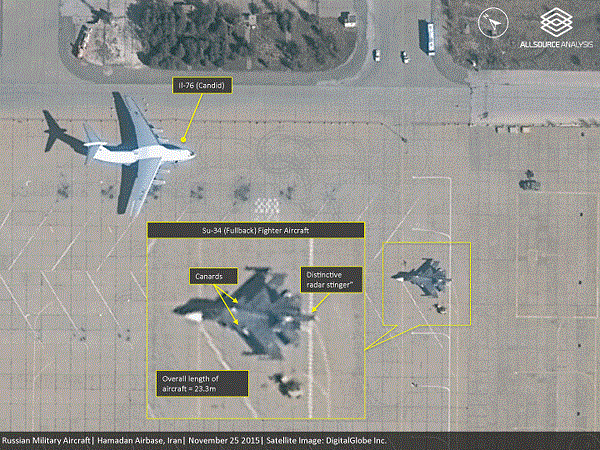 عکس ماهواره ای امریکا از جنگنده سوخو 34 در همدان