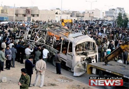 اتوبوس منهدم شده در حمله تروریستی زاهدان