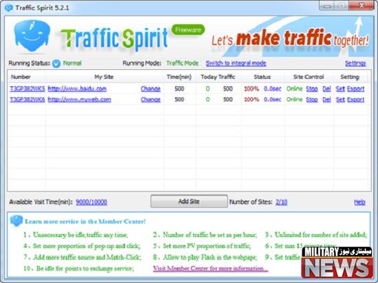 5.2.3 Traffic Spirit - دانلود نرم افزار حرفه ای افزایش بازدید ترافیک اسپیریت 6.3.3 Traffic Spirit