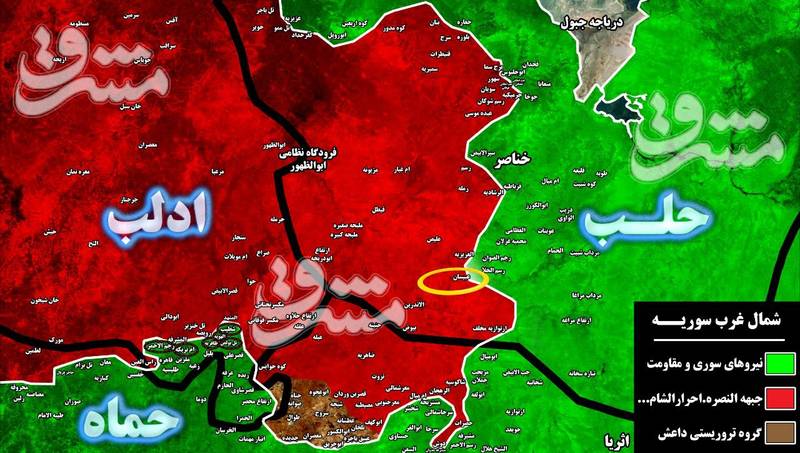 نیروهای جبهه مقاومت به ۴ کیلومتری مهم ترین پایگاه تروریست‌ها در جنوب ادلب رسیدند/ اعزام ببرهای سوریه برای آزادسازی پایتخت خودخوانده جبهه النصره + نقشه میدانی و تصاویر