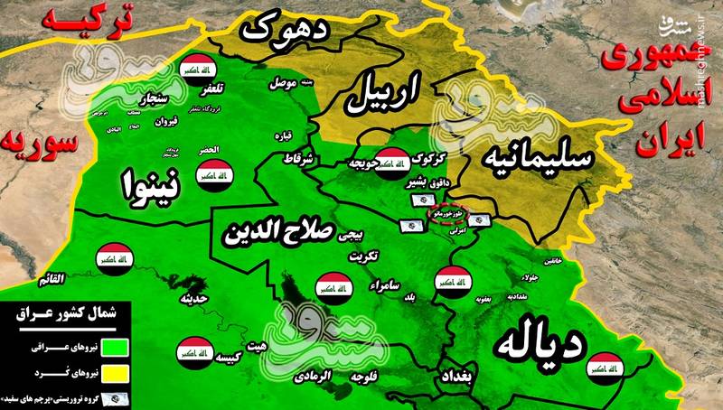 پس از داعش نوبت به تروریست‌های تجزیه‌طلب رسید/ آغاز عملیات نیروهای بسیج مردمی برای حذف «پرچم سفیدها» از نقشه عراق + تصاویر و نقشه میدانی