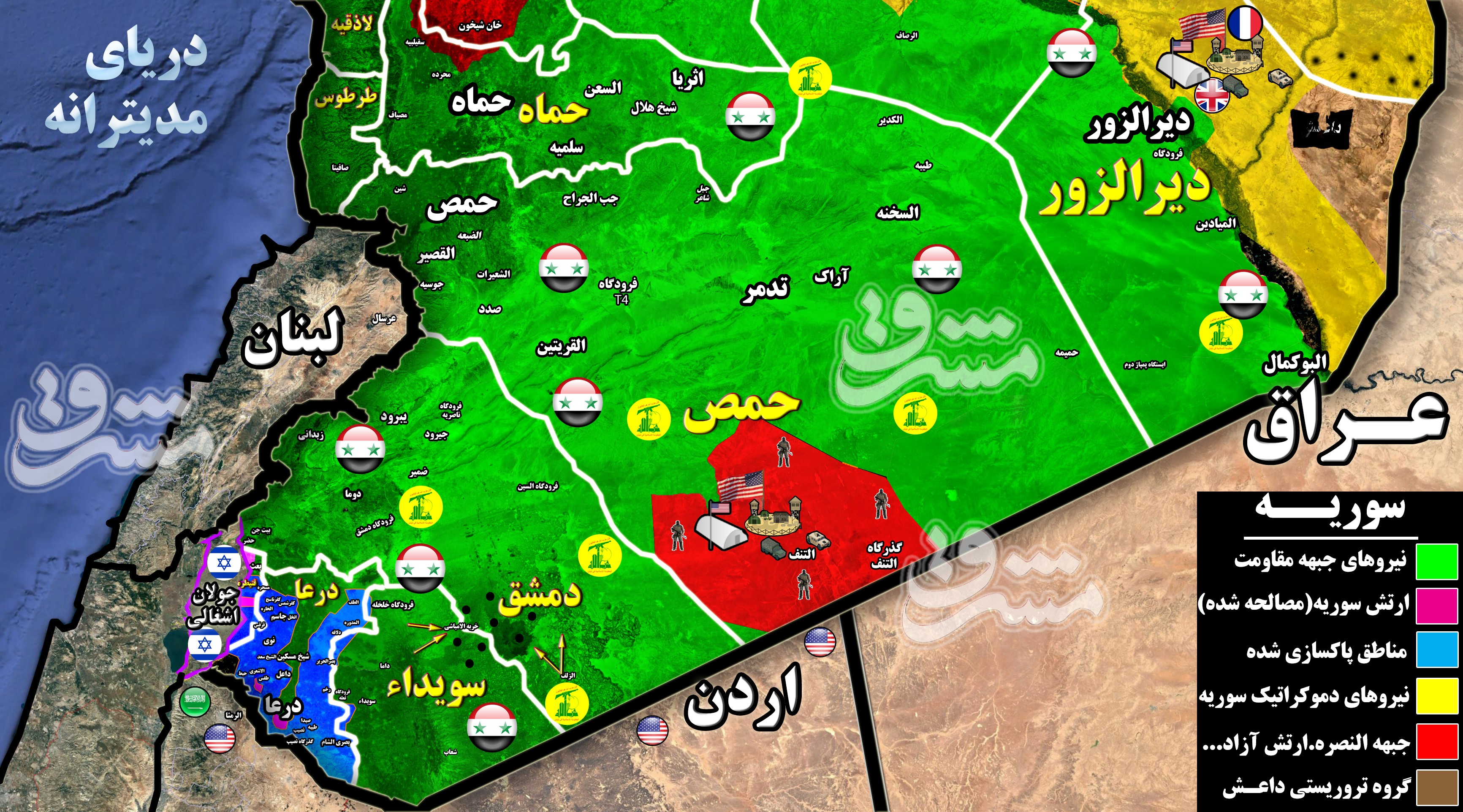 2304142 - آخرین تحولات میدانی جنوب سوریه؛ ۹۸ درصد استان درعا به کنترل نیروهای سوری درآمد + نقشه میدانی