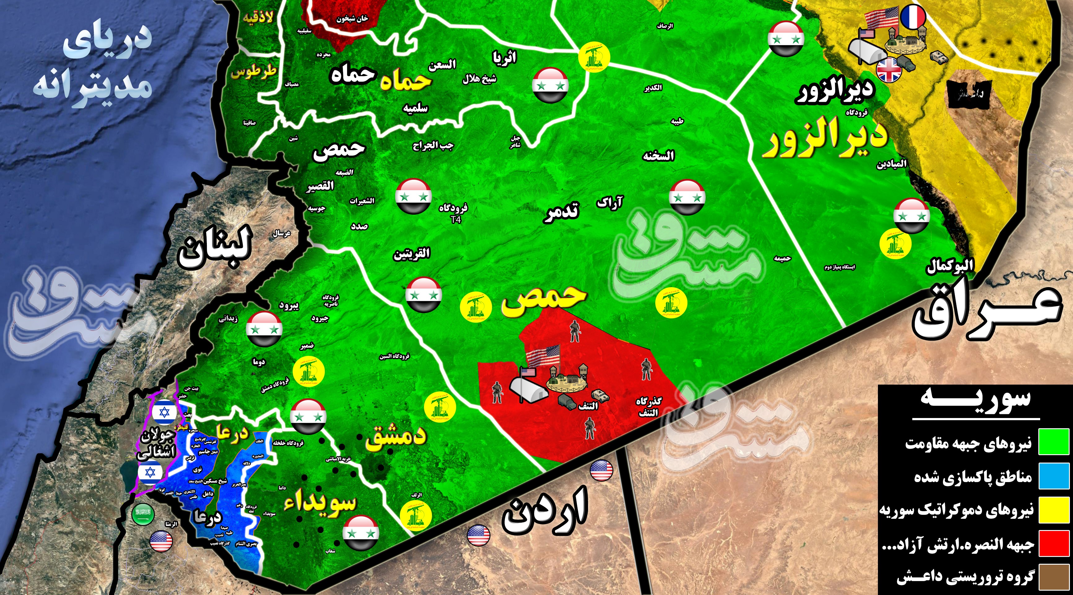 2310440 - آخرین تحولات میدانی جنوب سوریه/ صهیونیست‌ها چند هزار تروریست را در مرزهای جولان اشغالی درمان کردند؟ + نقشه میدانی و تصاویر